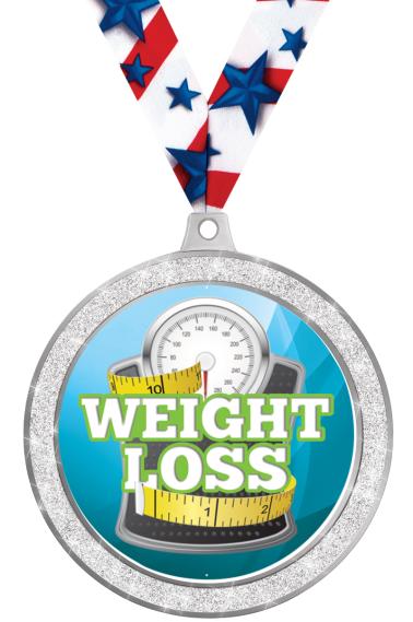 Weight loss journey milestone medal